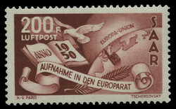 200 Fr. Europarat 1950, postfrisches Prachtstück mit dem ...